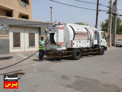 لایروبی و شست‌وشوی شبکه فاضلاب منطقه ۳ شرکت آبفا کلان‌شهر اهواز