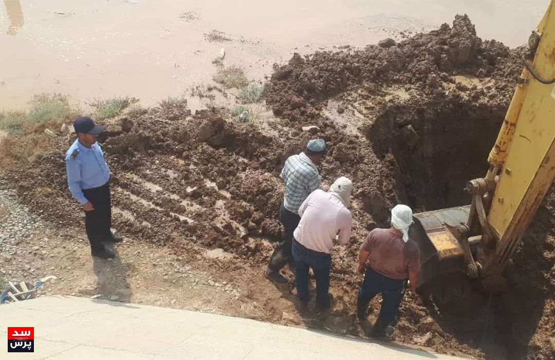 شکستگی خط لوله ۱۰۰۰ میلی متری فولادی منصوری یک