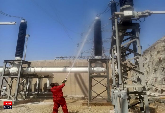 شستشوی تجهیزات خط شماره یک خروجی نیروگاه مسجدسلیمان