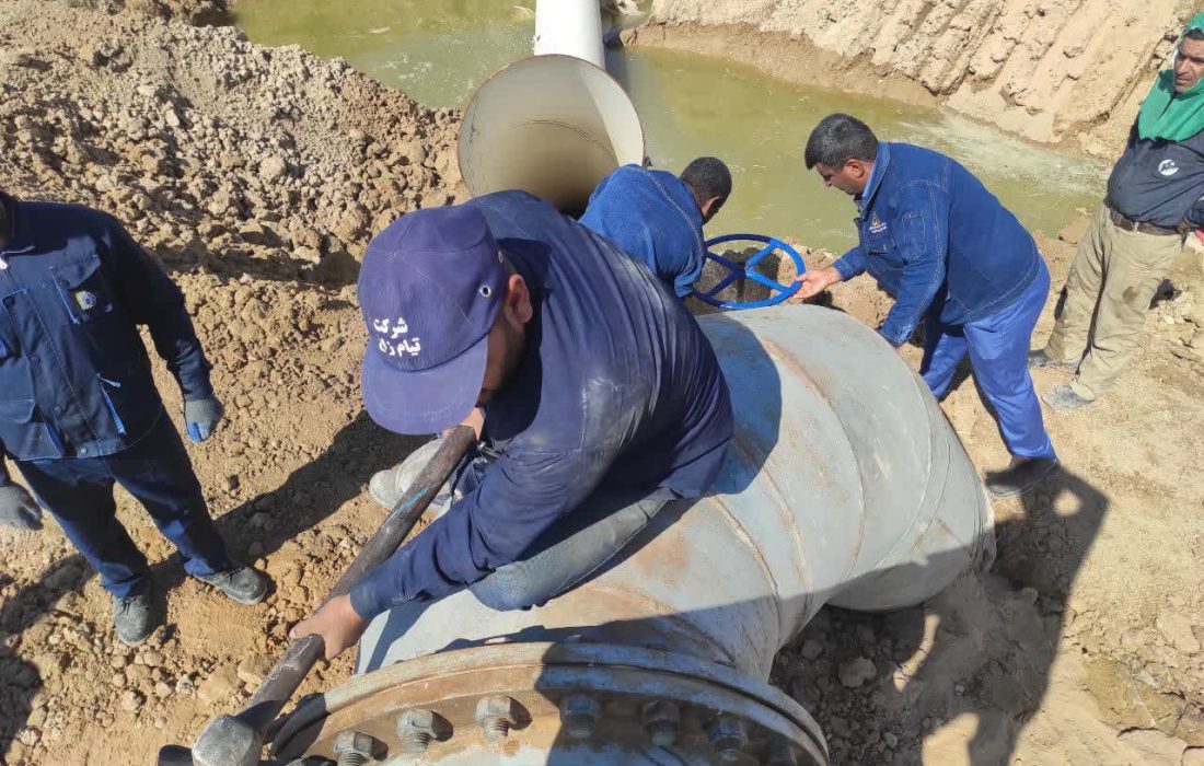 جداسازی خط ۸۰۰ از خط ۹۰۰ و اتصال سر وصل لوله ۸۰۰ میلیمتری طرح توسعه مرغزار شرکت آب جنوب شرق 