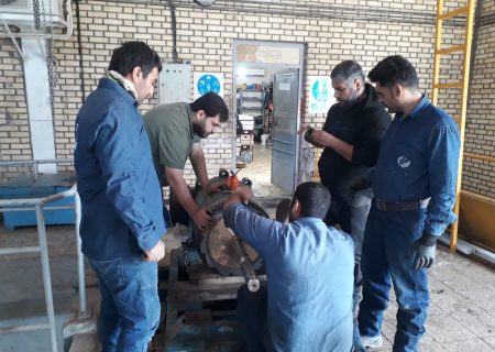 مونتاژ پمپ رزرو هالبرگ خط ۴۰ اینچ تاسیسات آبرسانی شهید بهنام محمدی مسجدسلیمان 