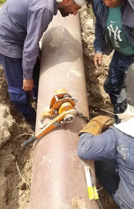 تعمیر ۳ نقطه از شکستگی خطوط لوله ۱۶ اینچ تاسیسات آبرسانی مسجدسلیمان انجام شد