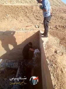 سرویس و رفع اشکال شیر هوای خط لوله ۲۴ اینچ آبرسانی مسجدسلیمان